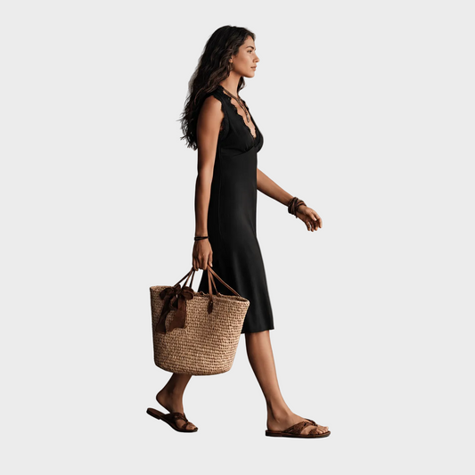 Eva – Elegantna Crna midi haljina