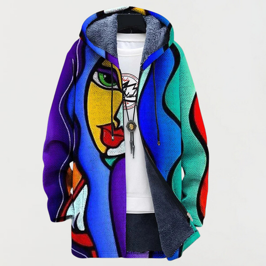 Jaket s barvitimi umetniškimi motivi