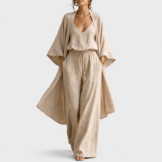 Larisa – Elegantan Laneni 3-Dijelni Komplet