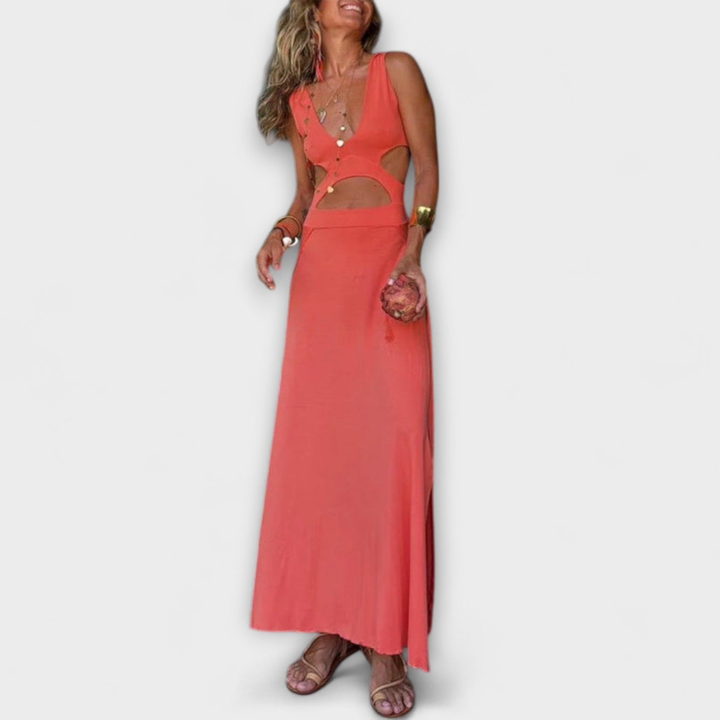 Ella - Eleanor Tie-Dye Izrezane Haljine s Razporki
