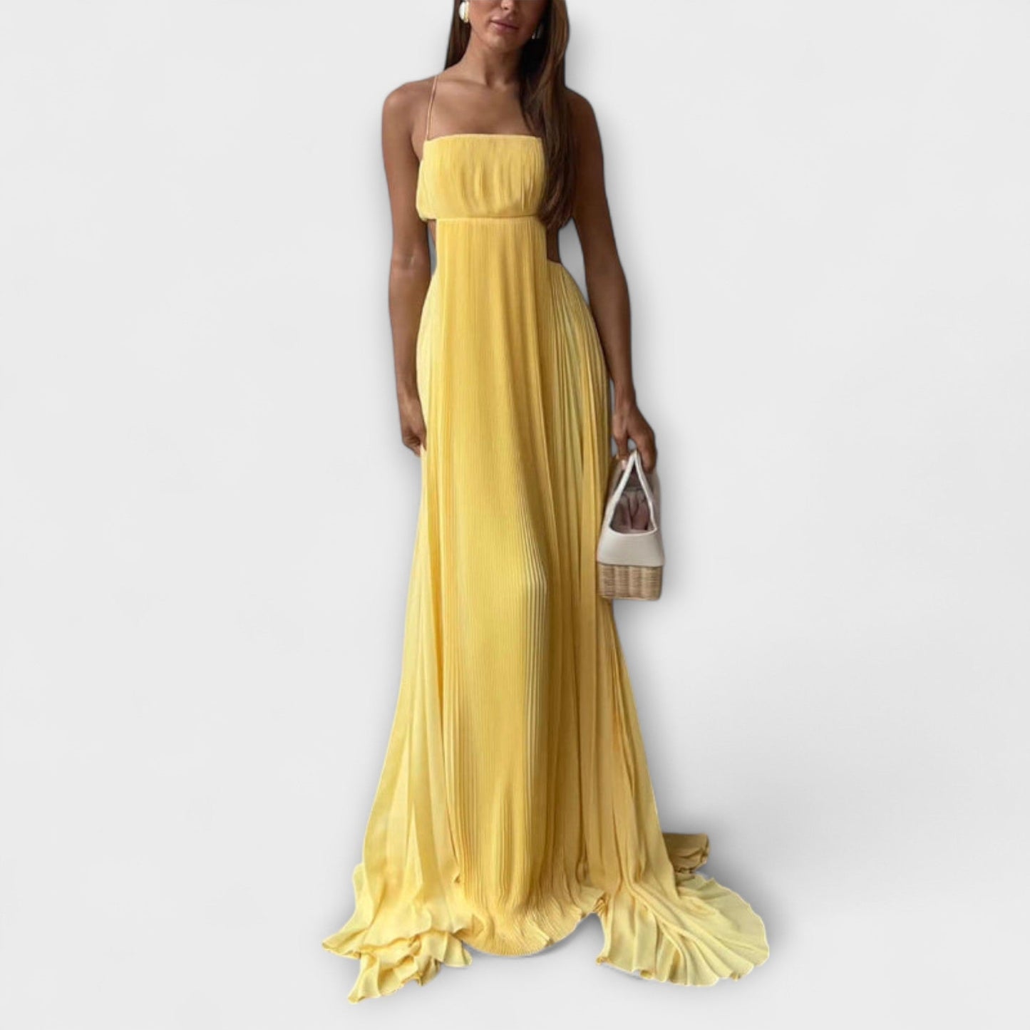 Mireille - Elegantne Maxi Haljine s Pliseji i Izrezima