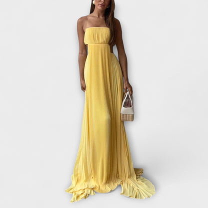 Mireille - Elegantne Maxi Haljine s Pliseji i Izrezima