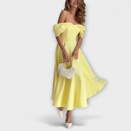 Romy - Chic off-the-shoulder maxi haljina s drapiranjem