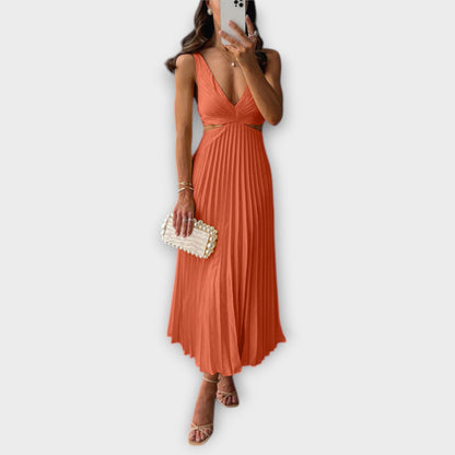 Zoya - Večerna midi haljina s Plisiranjem