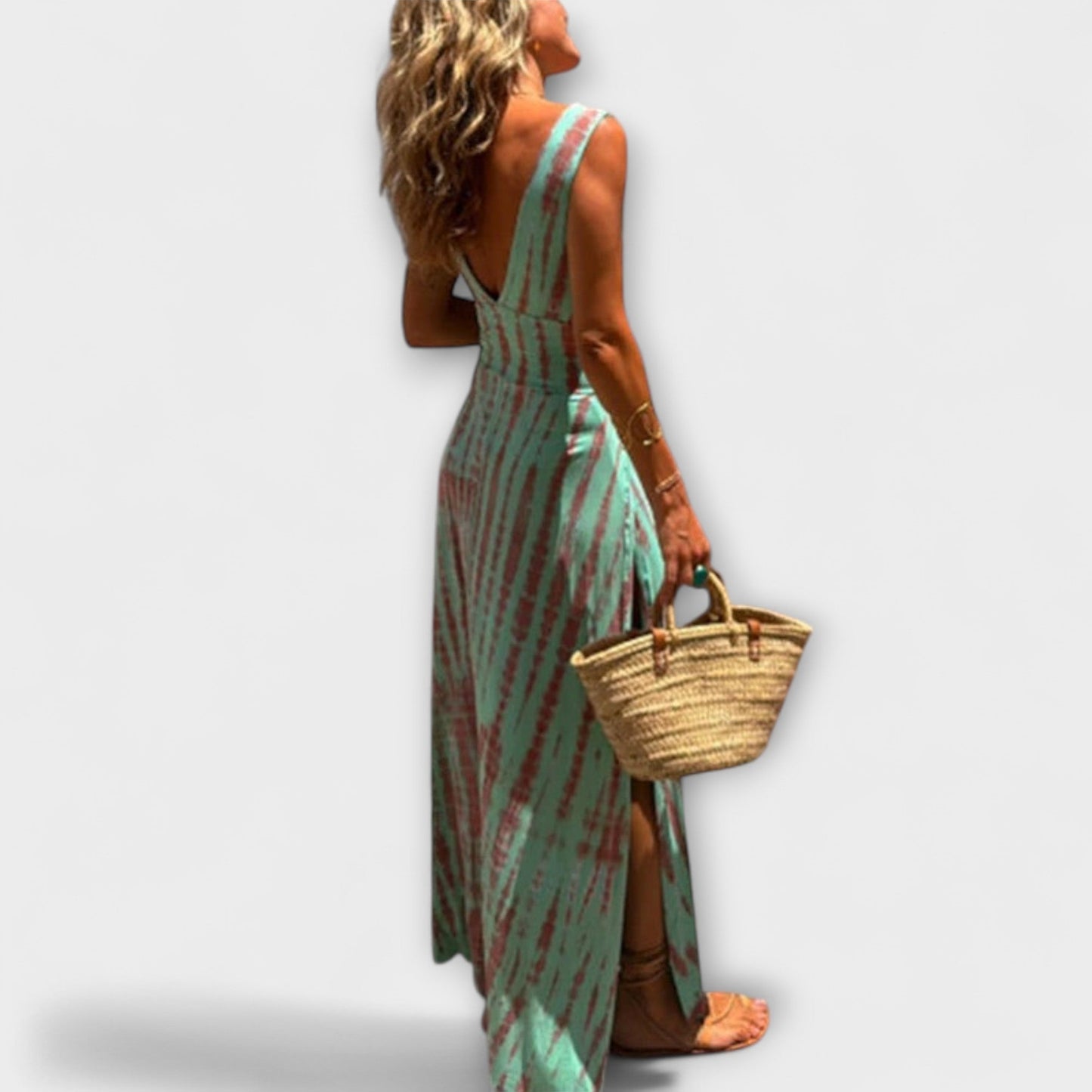 Ella - Eleanor Tie-Dye Izrezane Haljine s Razporki
