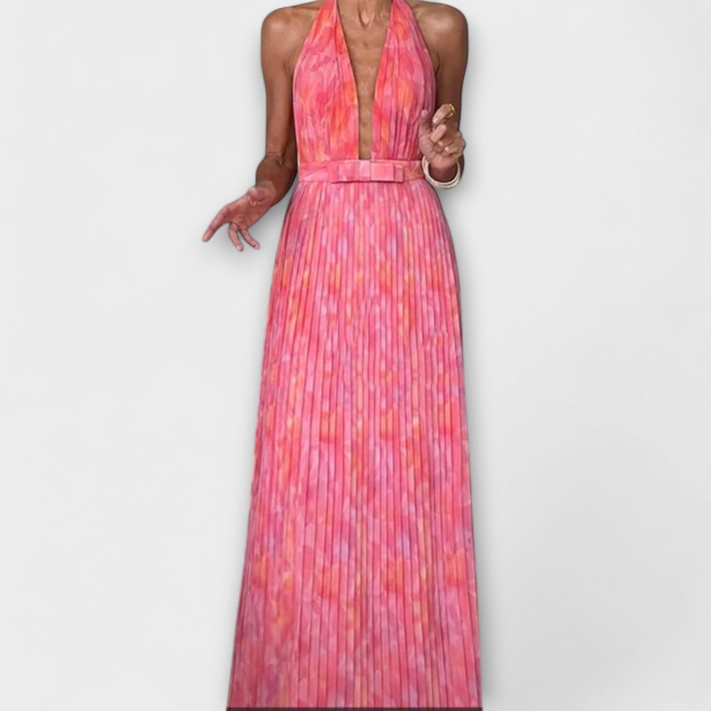 Seraphina - Elegantne Maxi Odjevni komad s Halter Ovratnikom i s s U-izrezom
