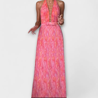 Seraphina - Elegantne Maxi Odjevni komad s Halter Ovratnikom i s s U-izrezom