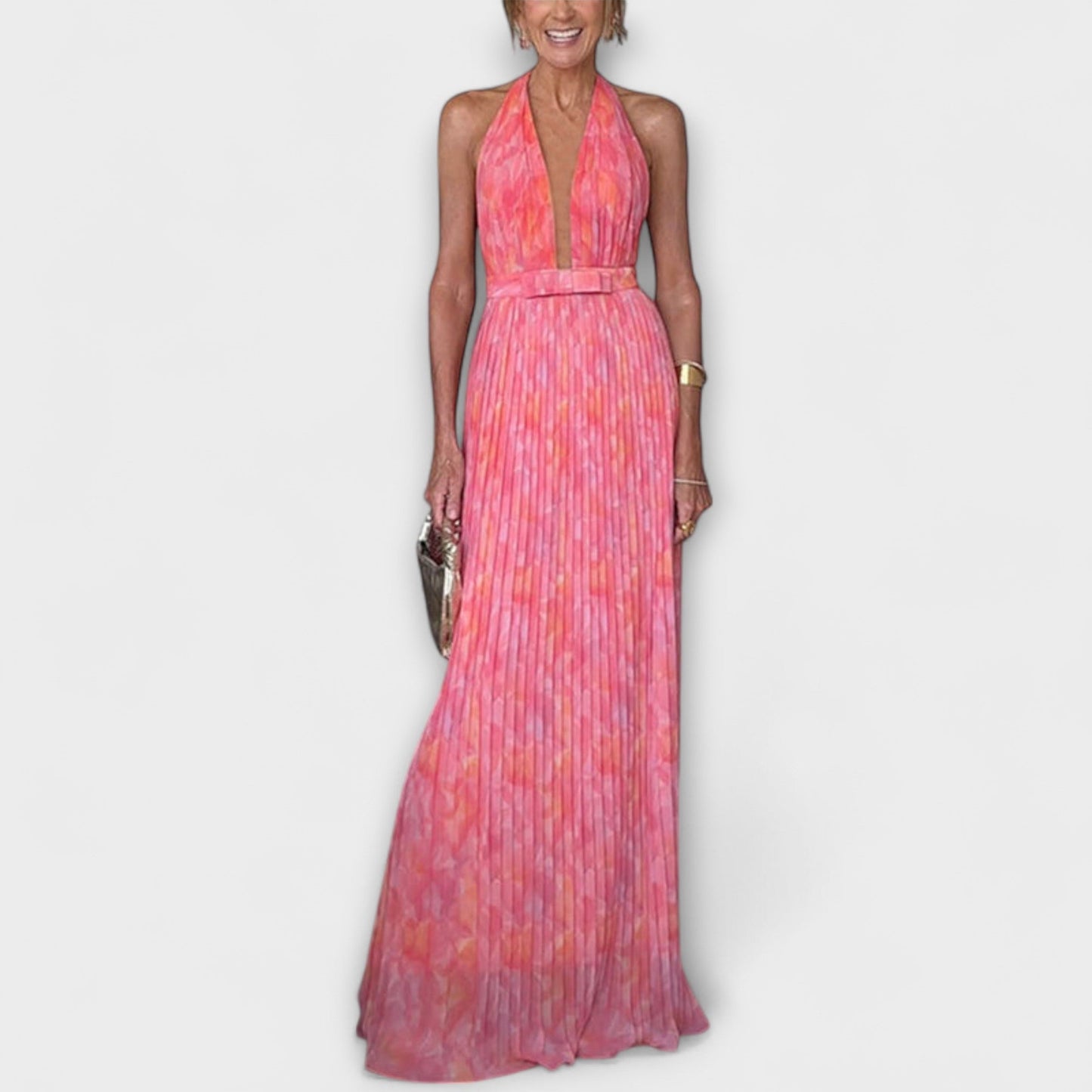Seraphina - Elegantne Maxi Odjevni komad s Halter Ovratnikom i s s U-izrezom