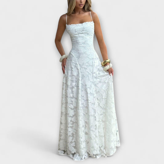 Emberly - Elegantna maxi haljina od žakardne tkanine