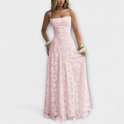 Emberly - Elegantna maxi haljina od žakardne tkanine