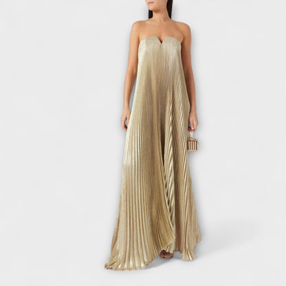 Michelle - maxi haljina Sweetheart u oranžni cvetlični