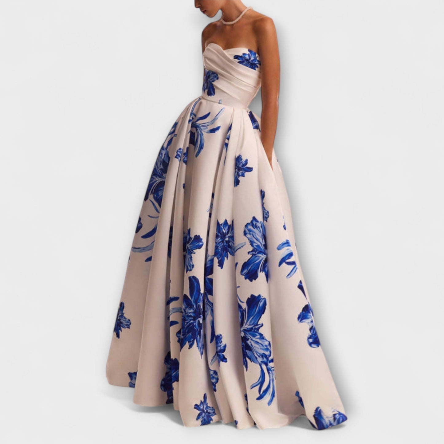 Rosalie - Šik off-shoulder cvjetna maxi haljina
