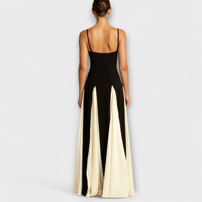 Ember - Klasična eleganca A-line maxi haljina s tilnimi paneli