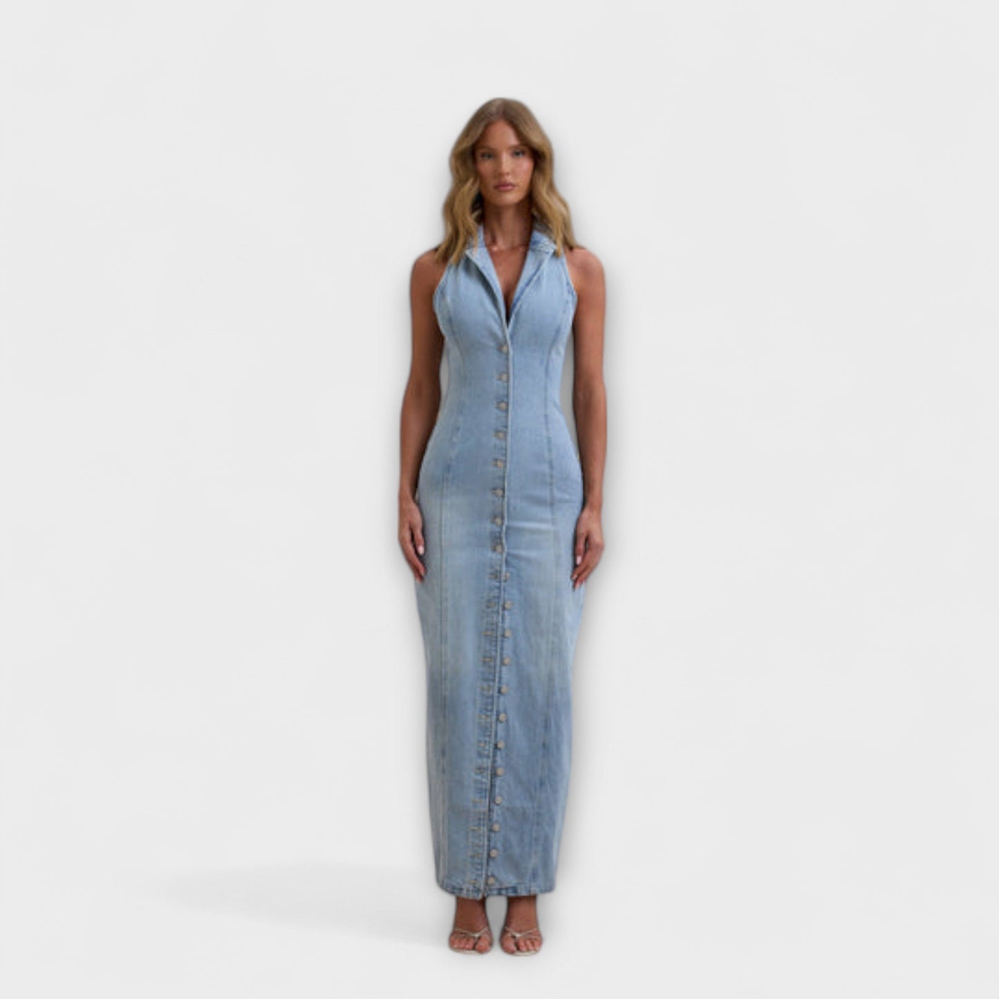 Lacey - maxi haljina od denima s blagim pranjem
