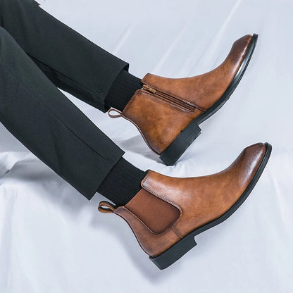 Nathan™ – Elegantne kožne Chelsea čizme s patentnim zatvaračem