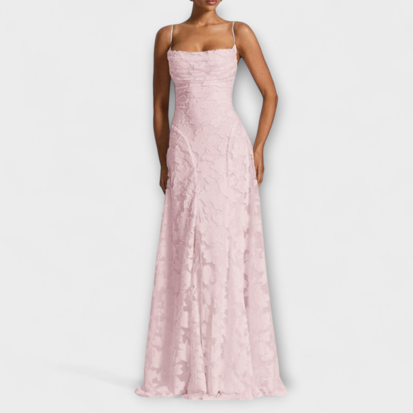 Emberly - Elegantna maxi haljina od žakardne tkanine