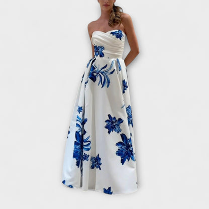 Rosalie - Šik off-shoulder cvjetna maxi haljina