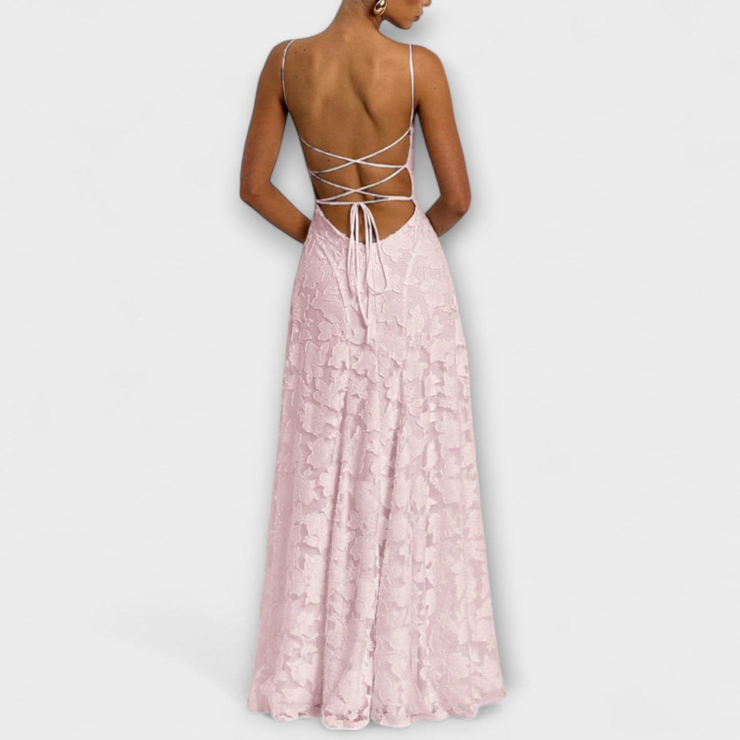Emberly - Elegantna maxi haljina od žakardne tkanine