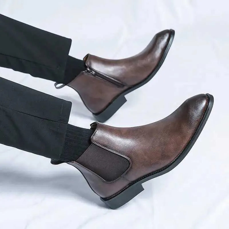 Nathan™ – Elegantne kožne Chelsea čizme s patentnim zatvaračem