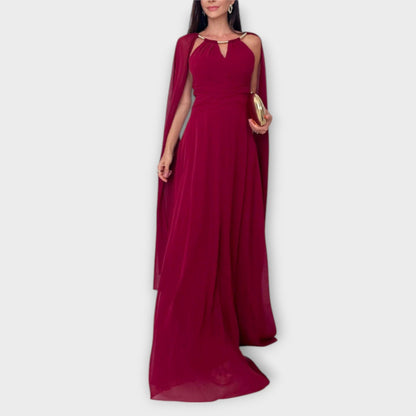 Mabel - Elegantne maxi haljine s plaščem i visokim prorezom