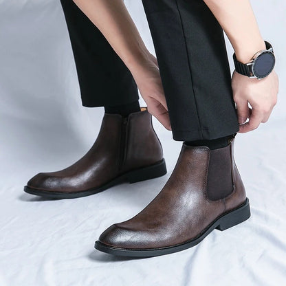 Nathan™ – Elegantne kožne Chelsea čizme s patentnim zatvaračem