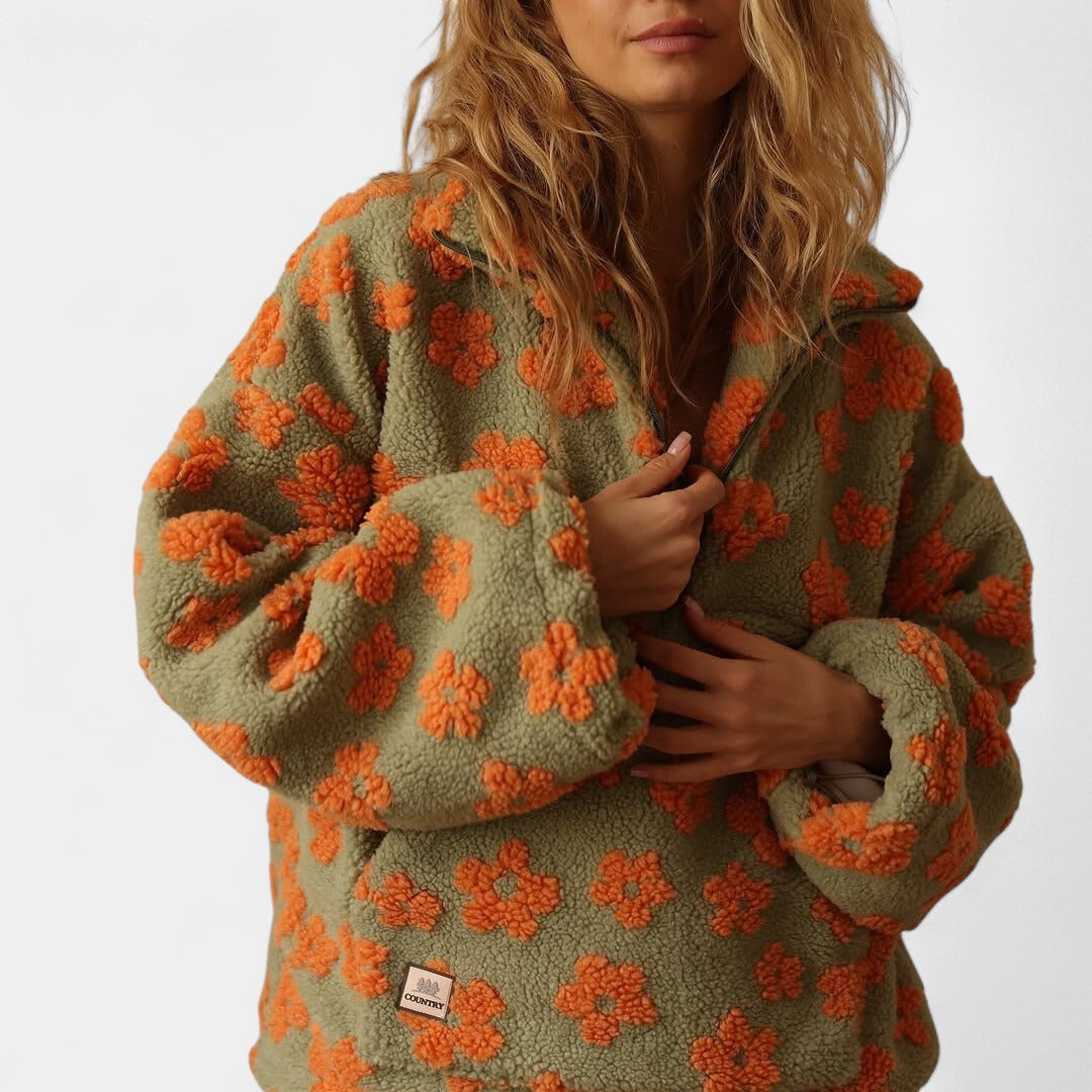 Zala – Udobna boho majica s cvjetnim s uzorkom