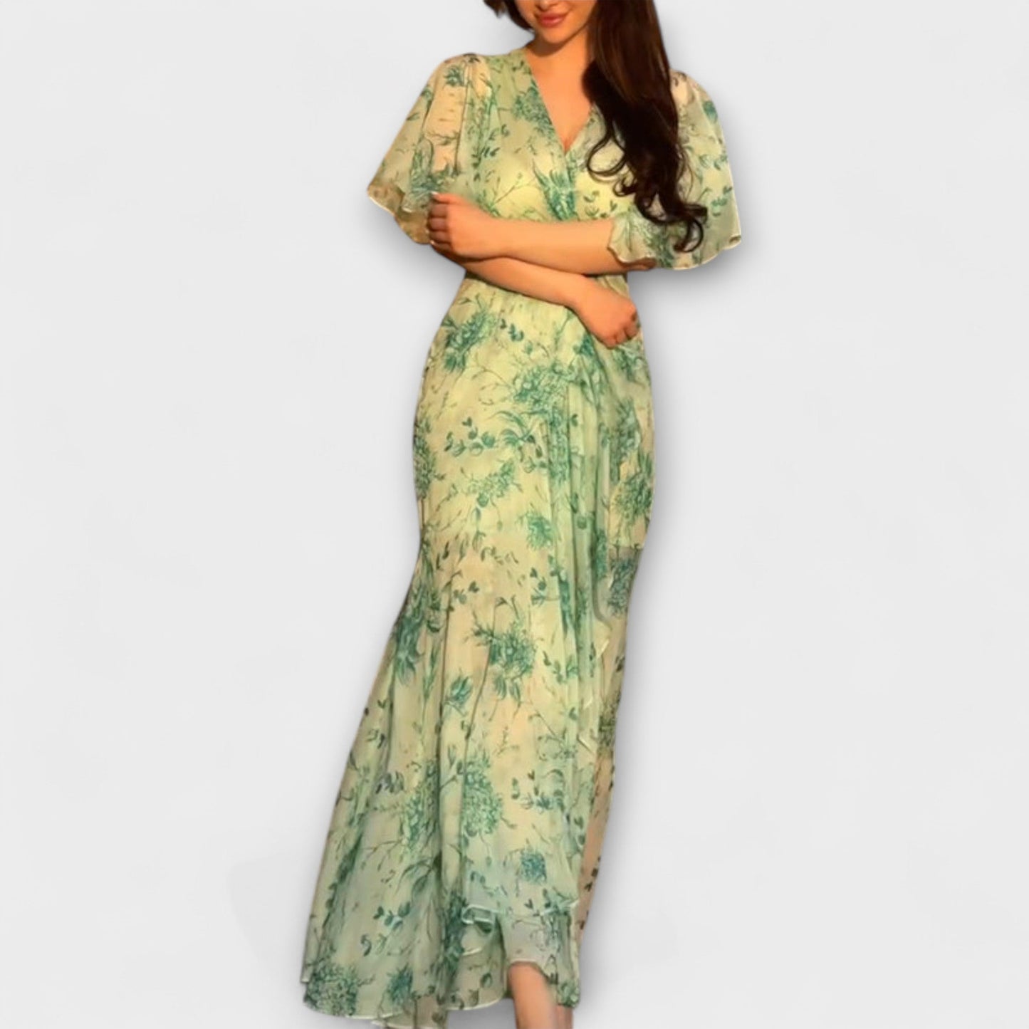 Lana - Elegantne cvjetne haljine s s s U-izrezom