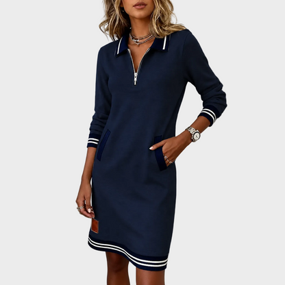 Monika – Elegantna Pletena Haljina S Ovratnikom