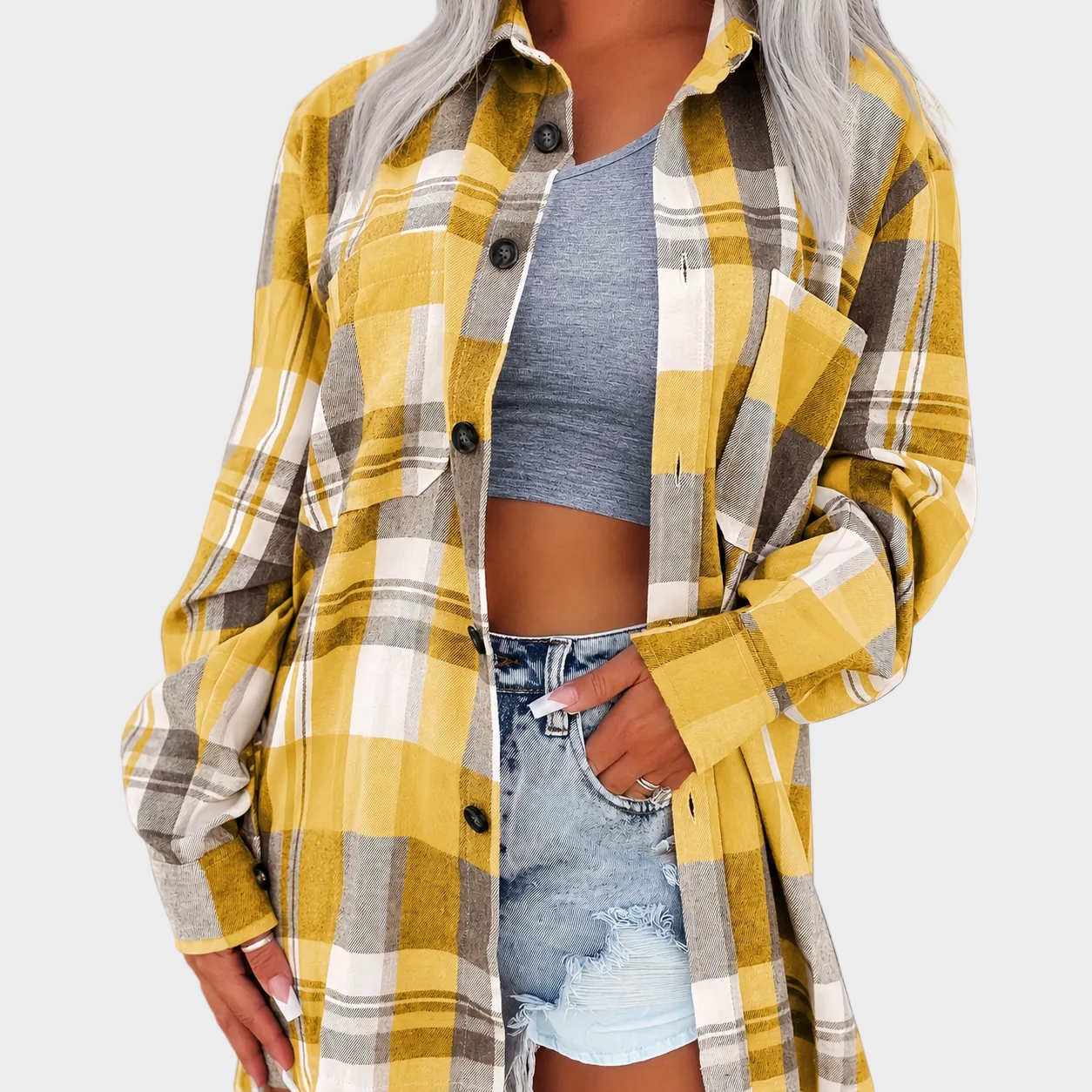 Nina – Karirana Oversize Košulja