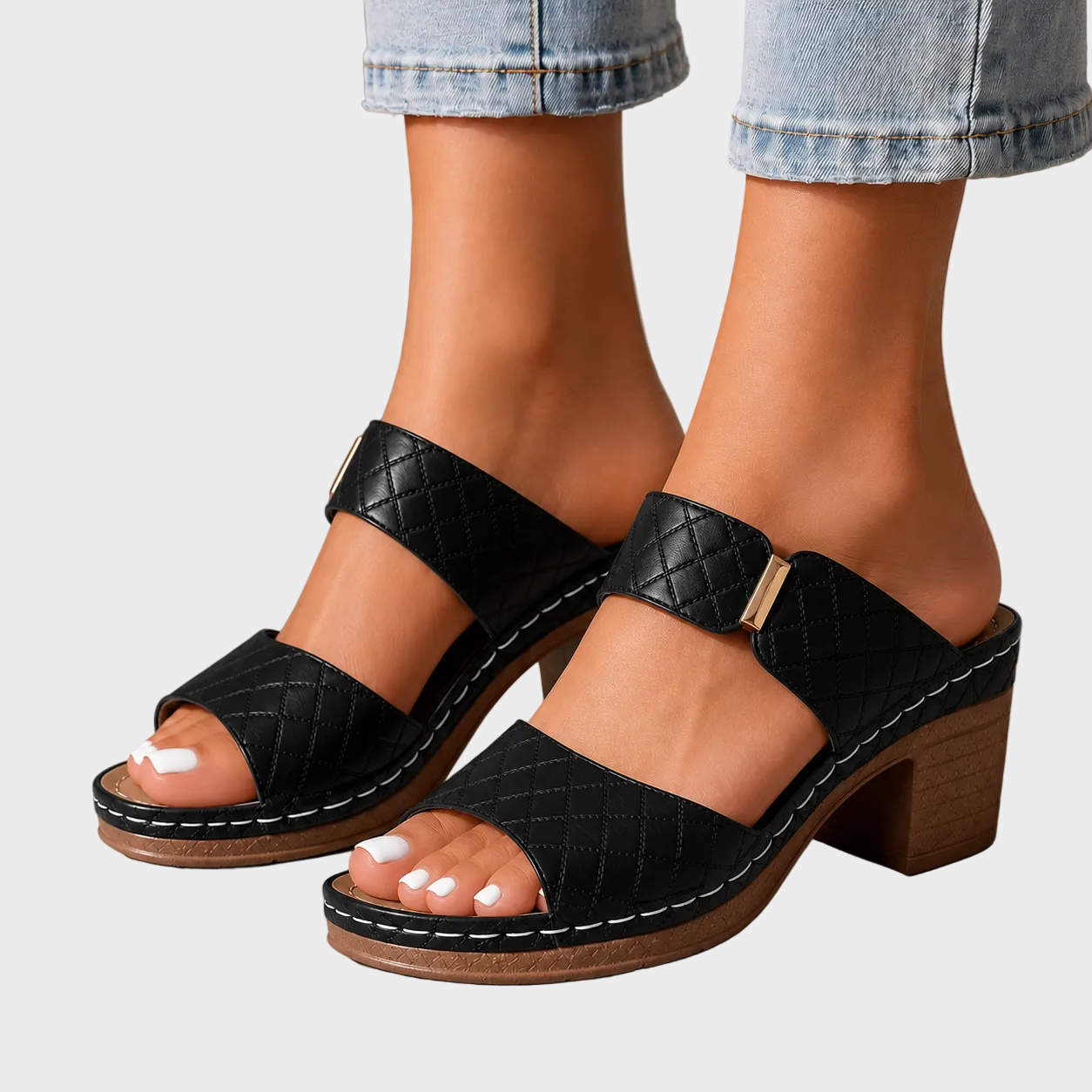Nina – Elegantni Sandale s Blok Petom