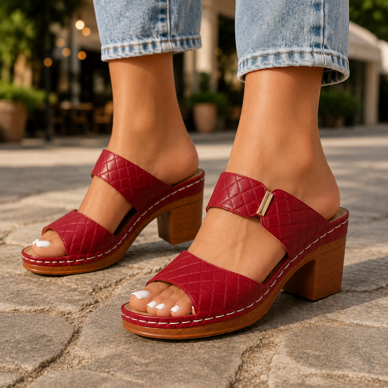 Nina – Elegantni Sandale s Blok Petom