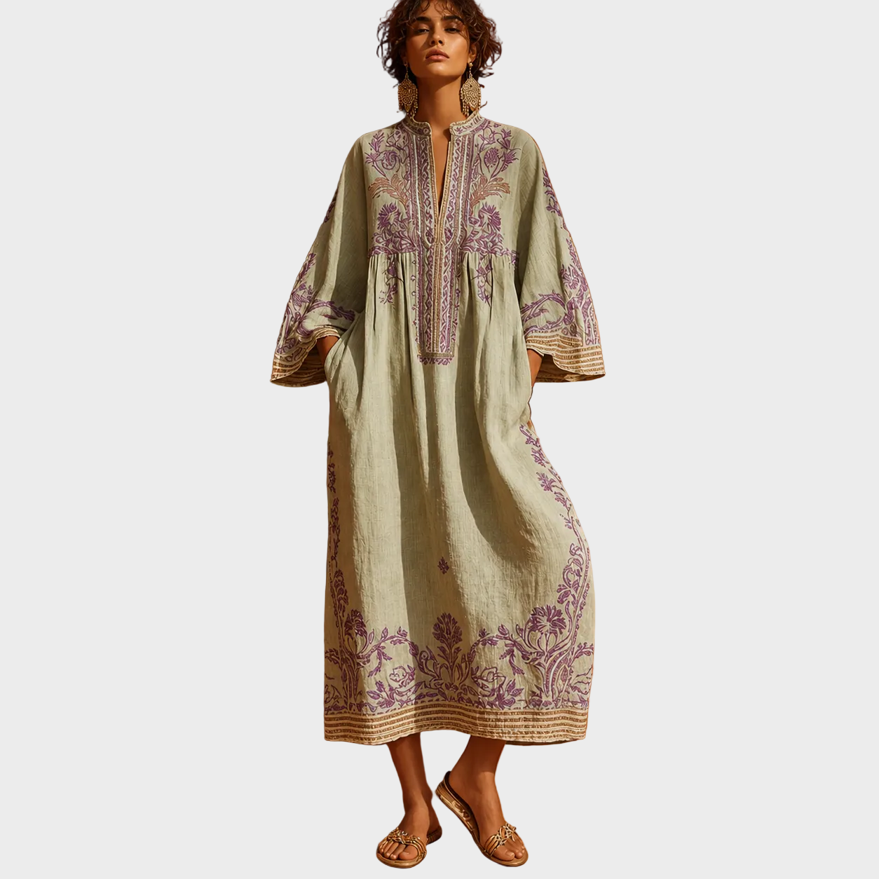 Alina – Boho Lanena Haljina