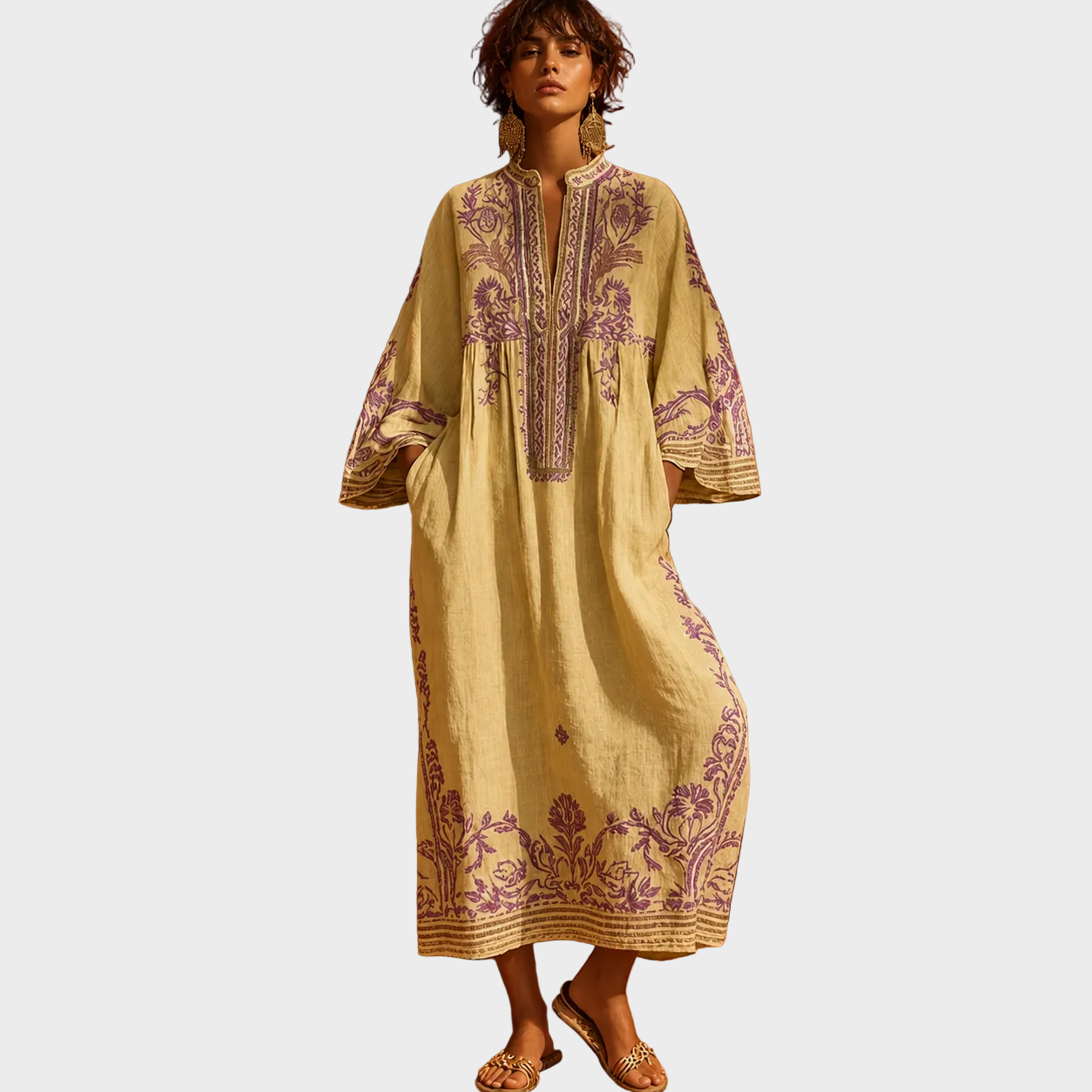 Alina – Boho Lanena Haljina
