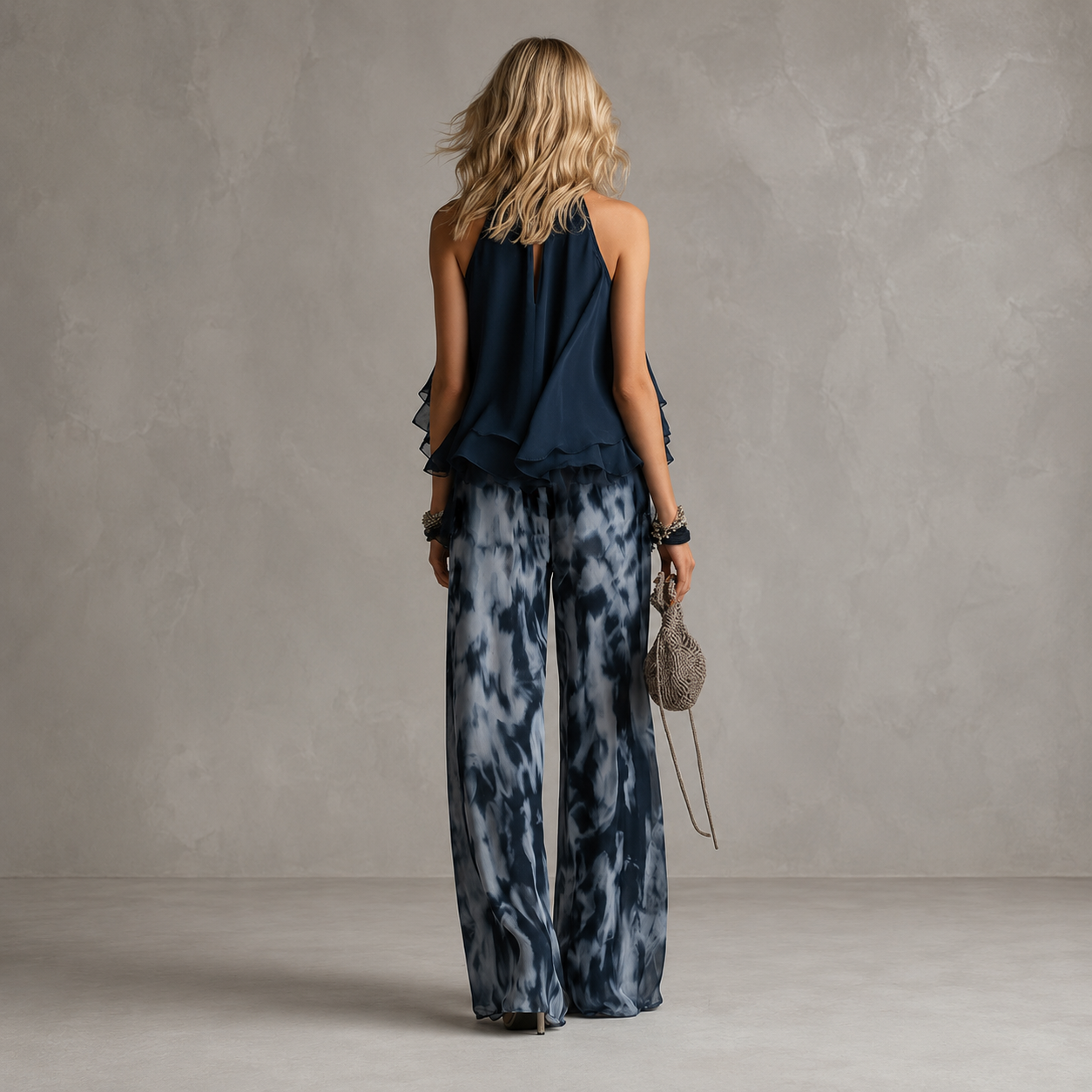 Lea – Elegantan Šifonast Komplet S S uzorkom