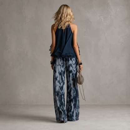 Lea – Elegantan Šifonast Komplet S S uzorkom