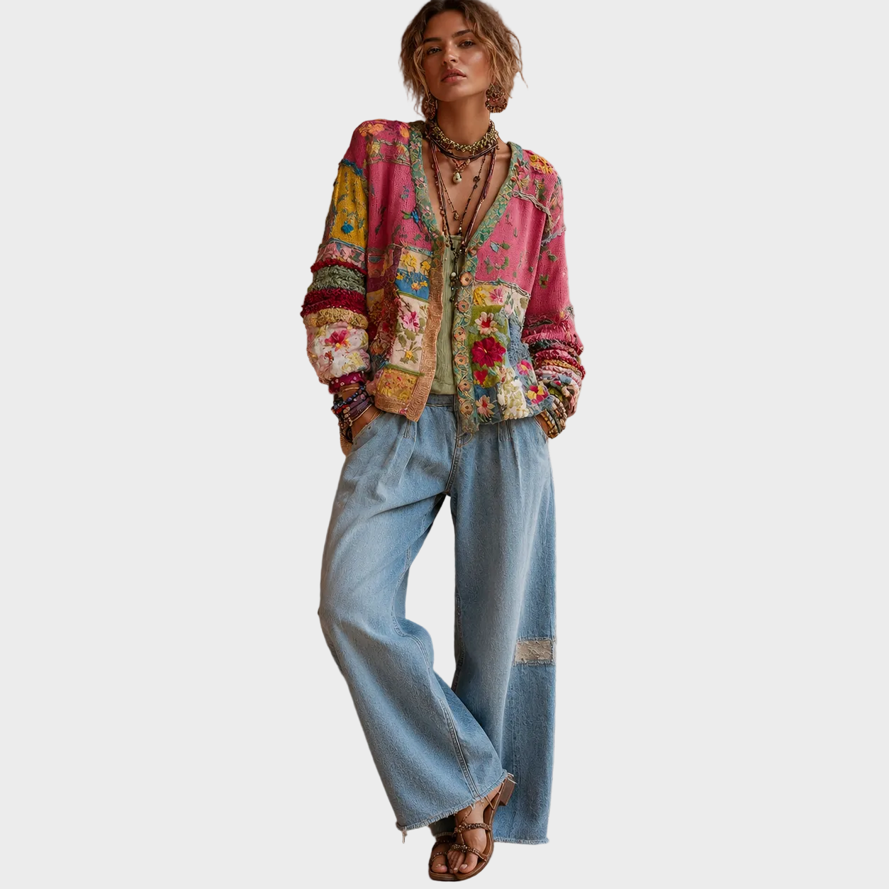 Zala – Boho Patchwork Kardigan