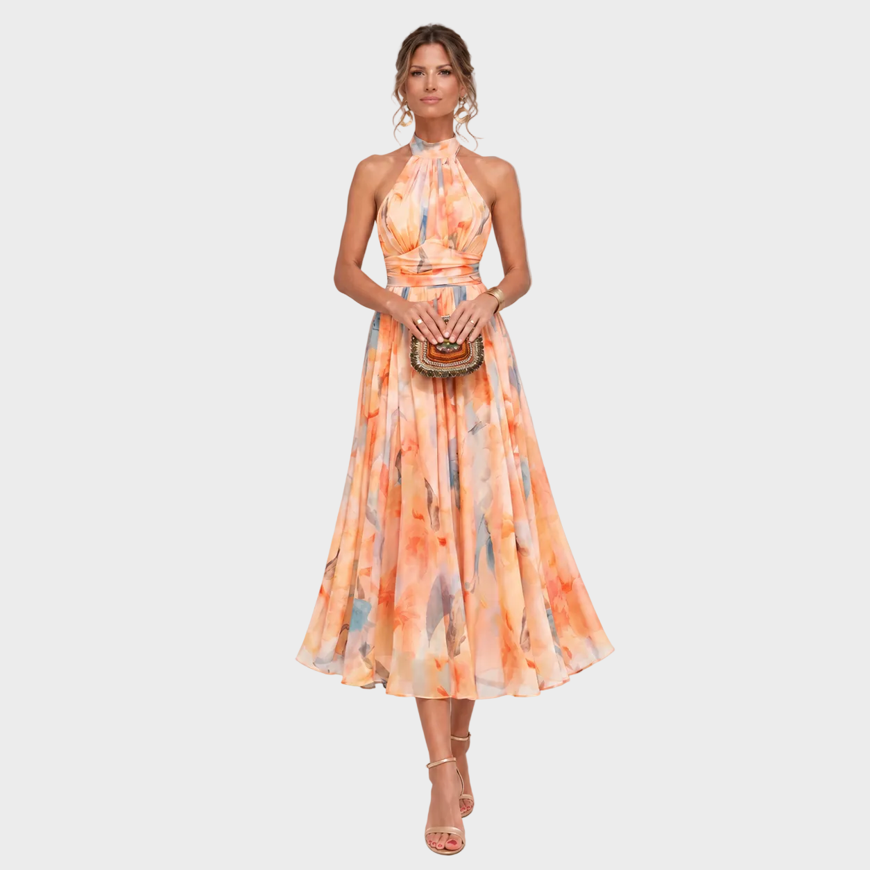 Lara – Elegantna Cvjetna midi haljina