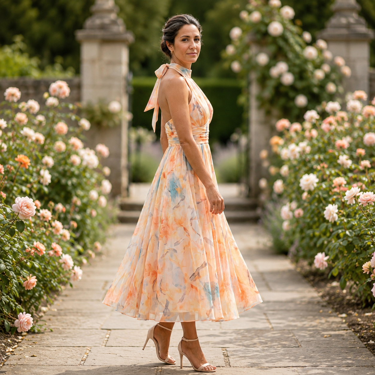 Lara – Elegantna Cvjetna midi haljina