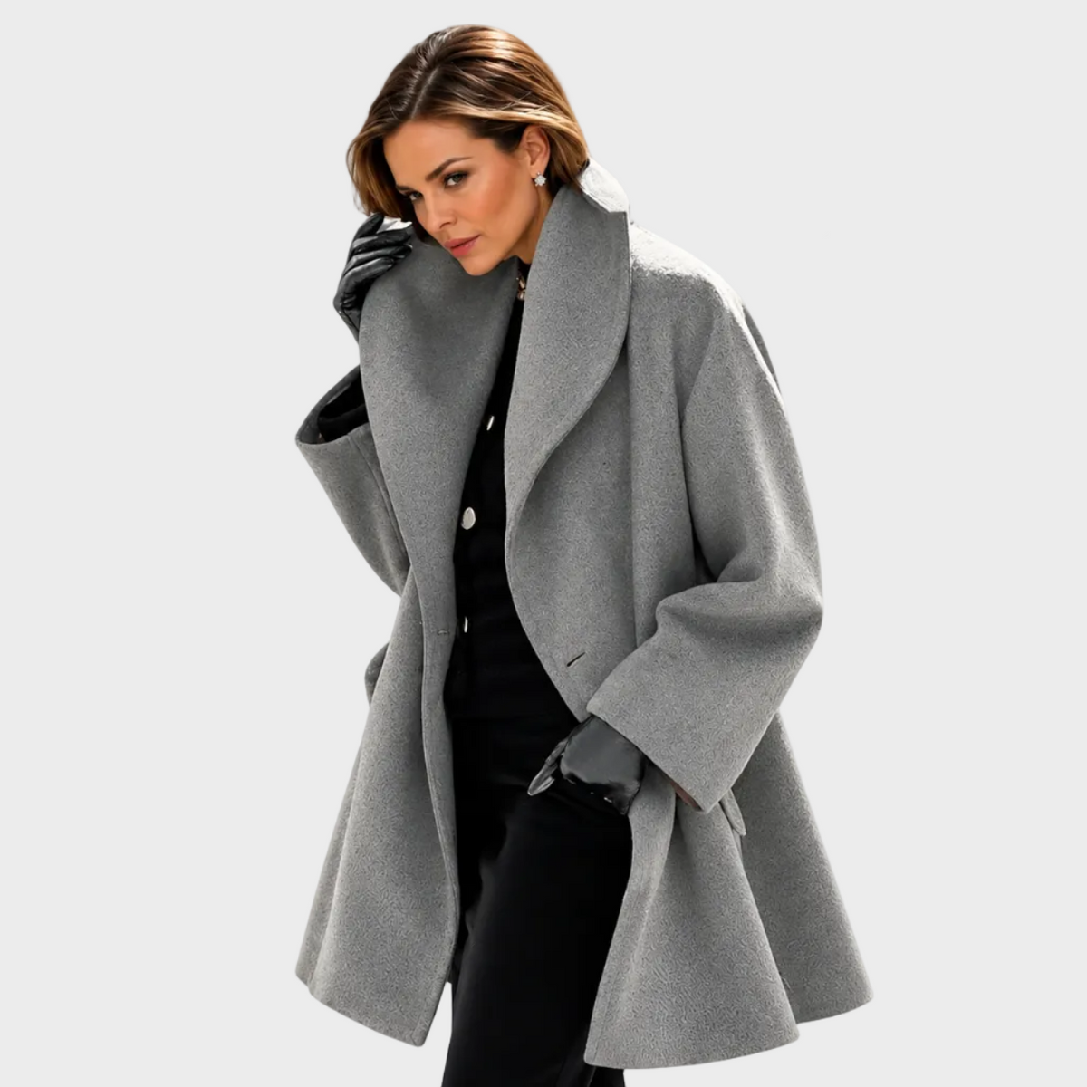 Danijela – Elegantni Kaput Širokog Ovratnika