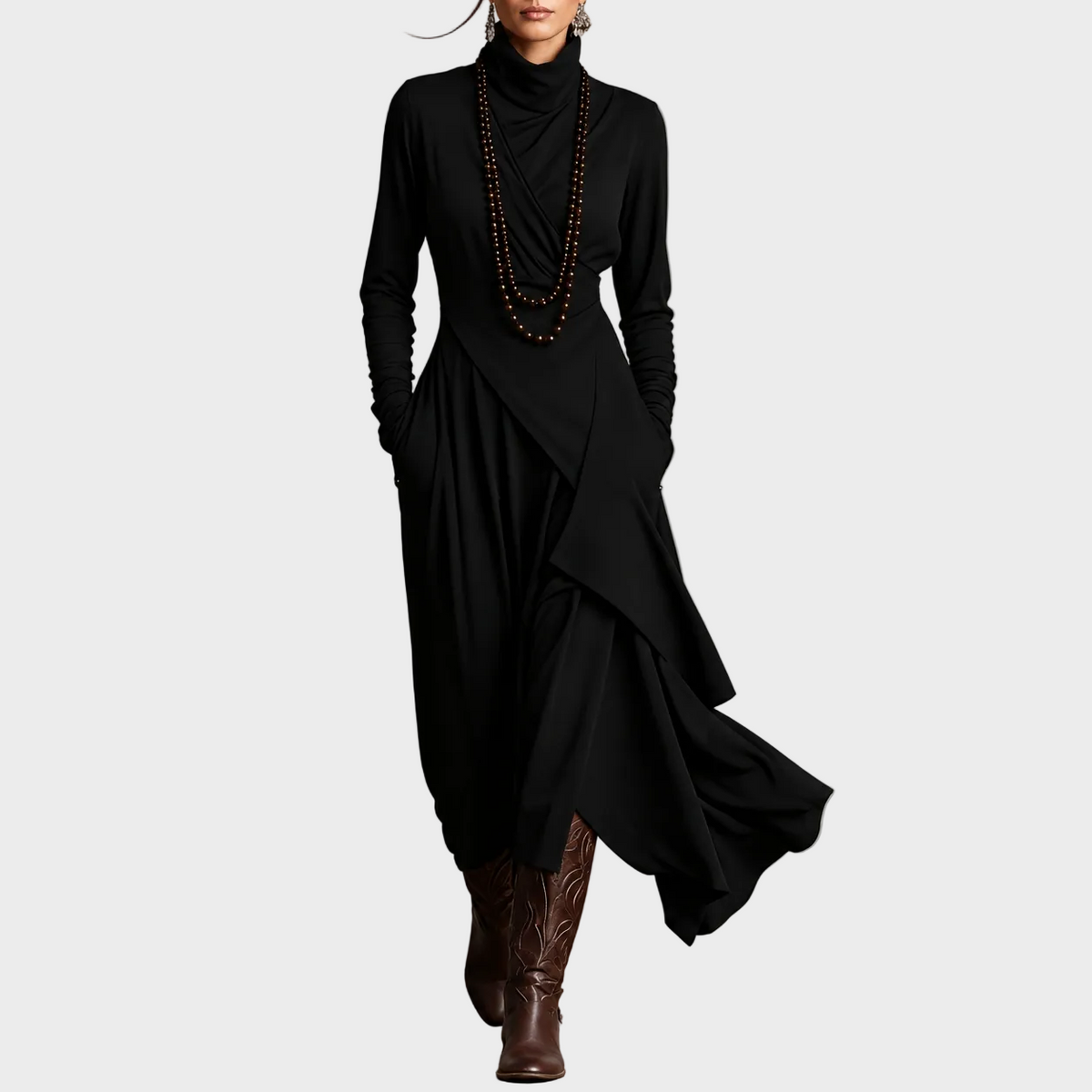 Valerija – Elegantna Asimetrična Maxi Haljina