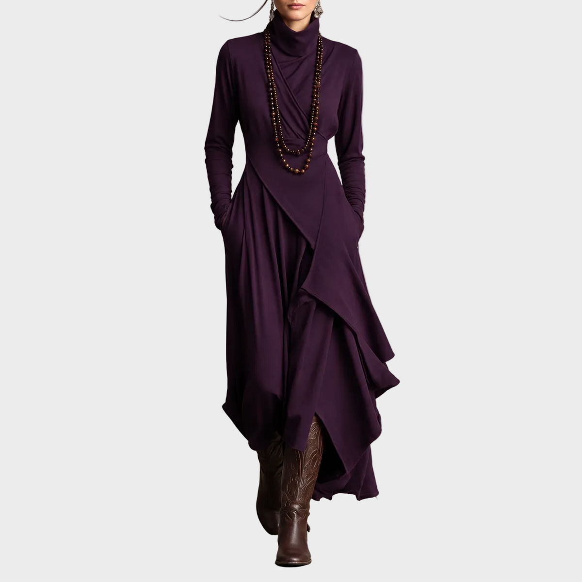 Valerija – Elegantna Asimetrična Maxi Haljina