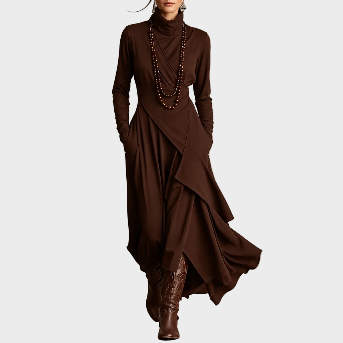 Valerija – Elegantna Asimetrična Maxi Haljina