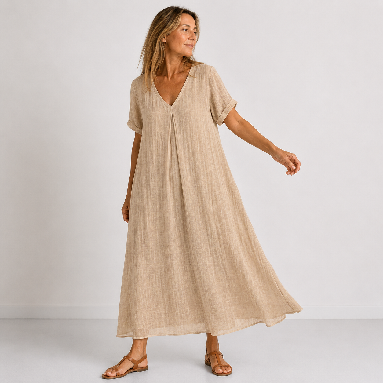 Alina – Prozračna Lanena maxi haljina