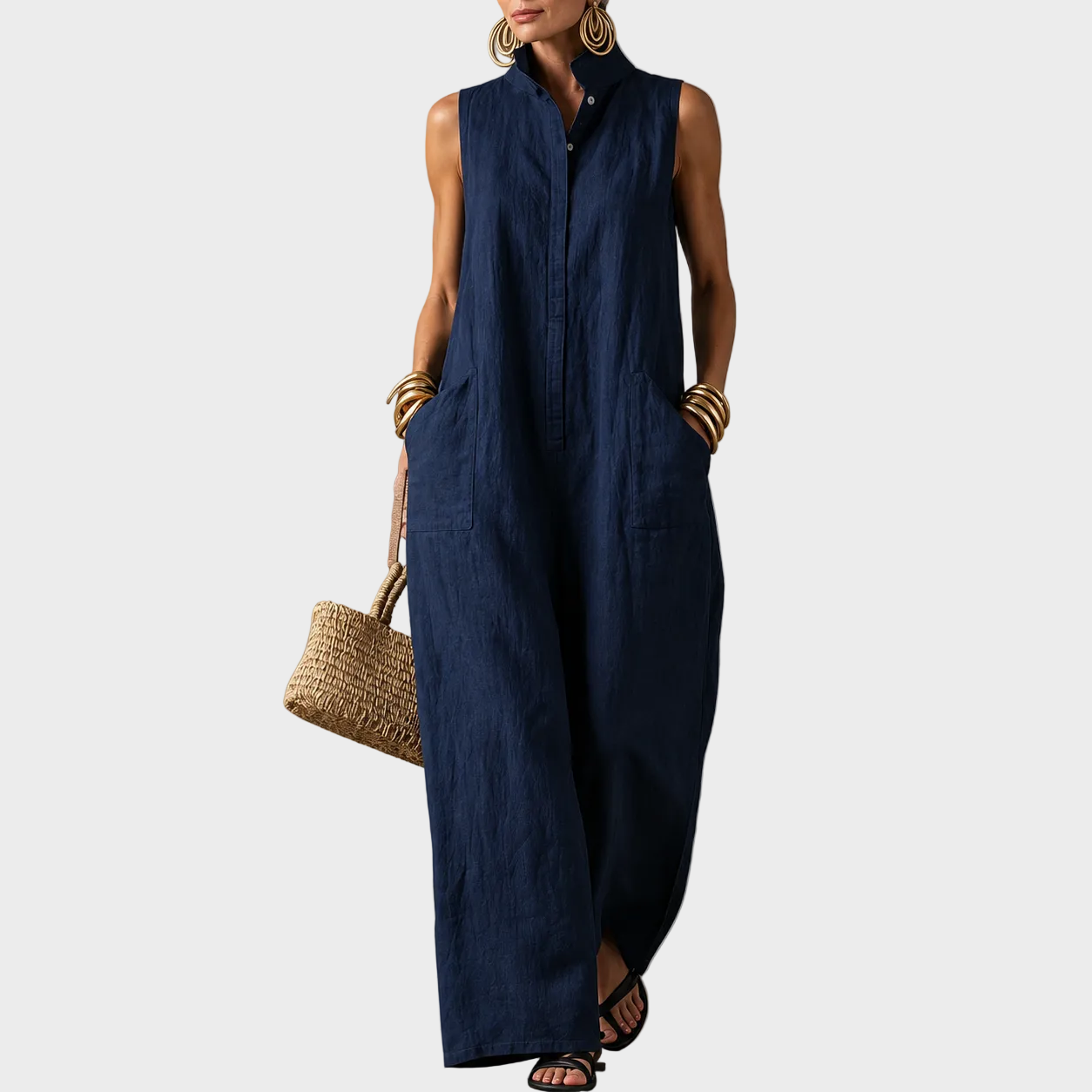 Sofia – Elegantna Lanena maxi haljina