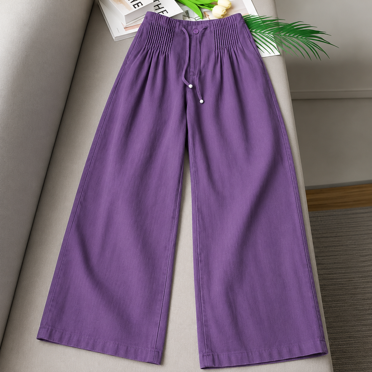 Nina – Elegantne Hlače Širokog Kroja
