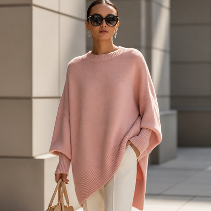 Lea – Elegantni Pleteni Pončo Džemper