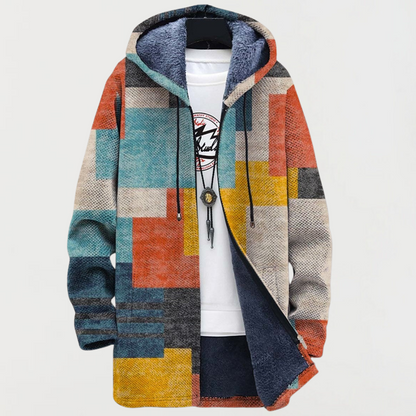 Jaket s geometrijskimi barvnimi bloki