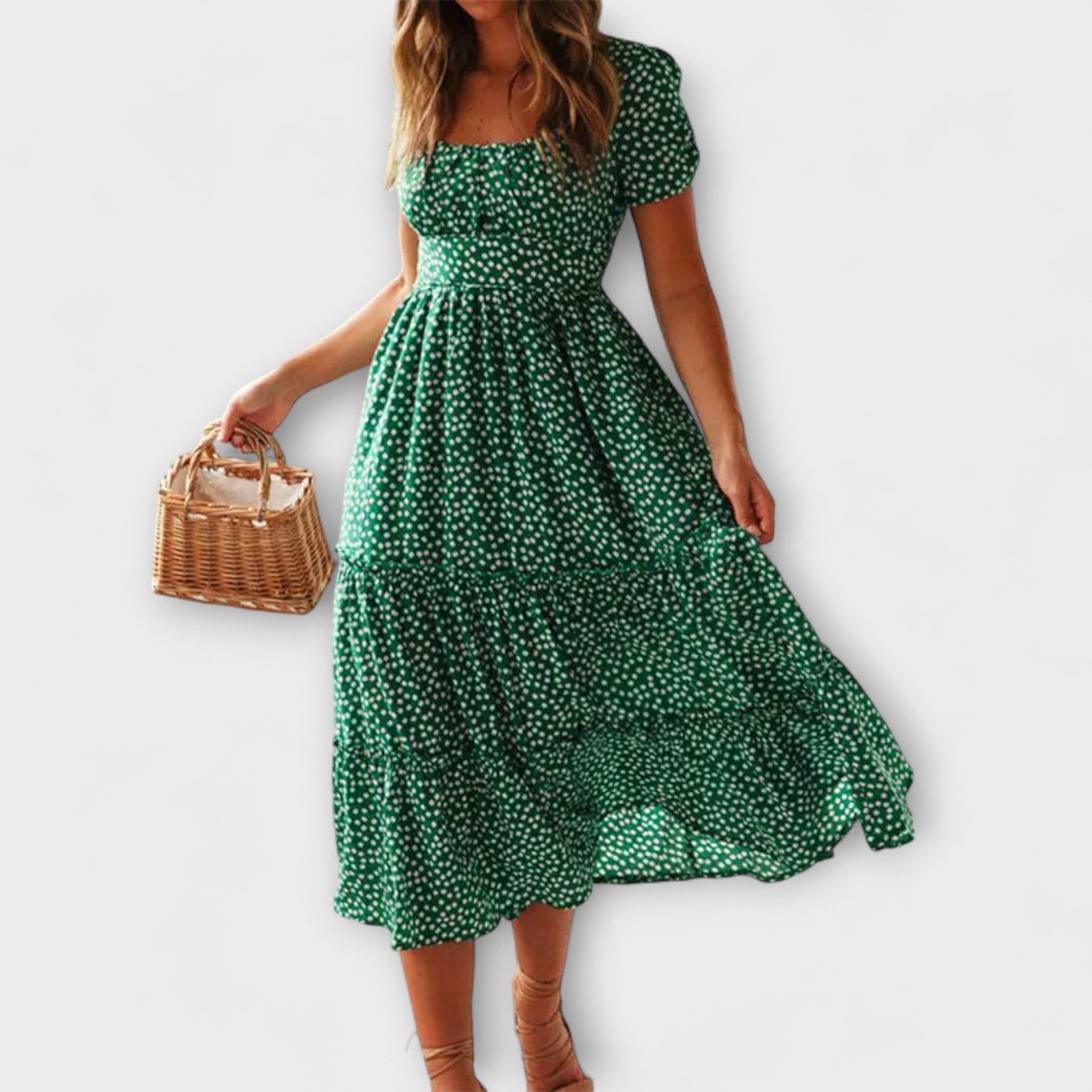 Zarja - Vintage Haljina s Puf Rukavima