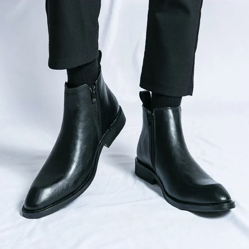 Nathan™ – Elegantne kožne Chelsea čizme s patentnim zatvaračem