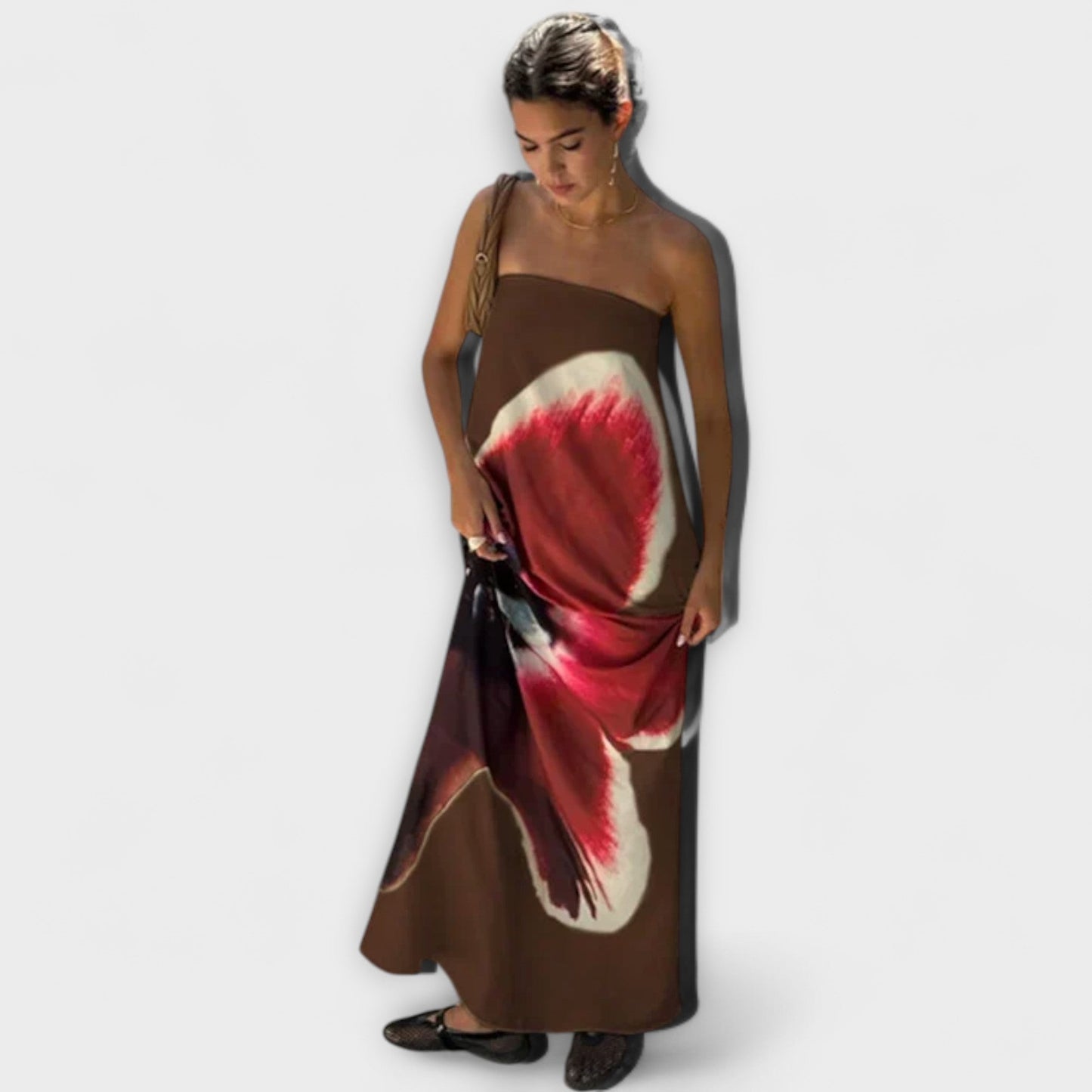 Šik off-shoulder brezramenske maxi haljine